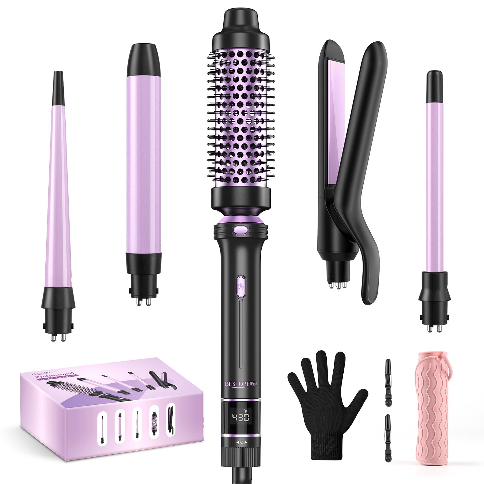 Amazon.com: 5 in 1 Curling Iron, Curling Wand Set with Thermal